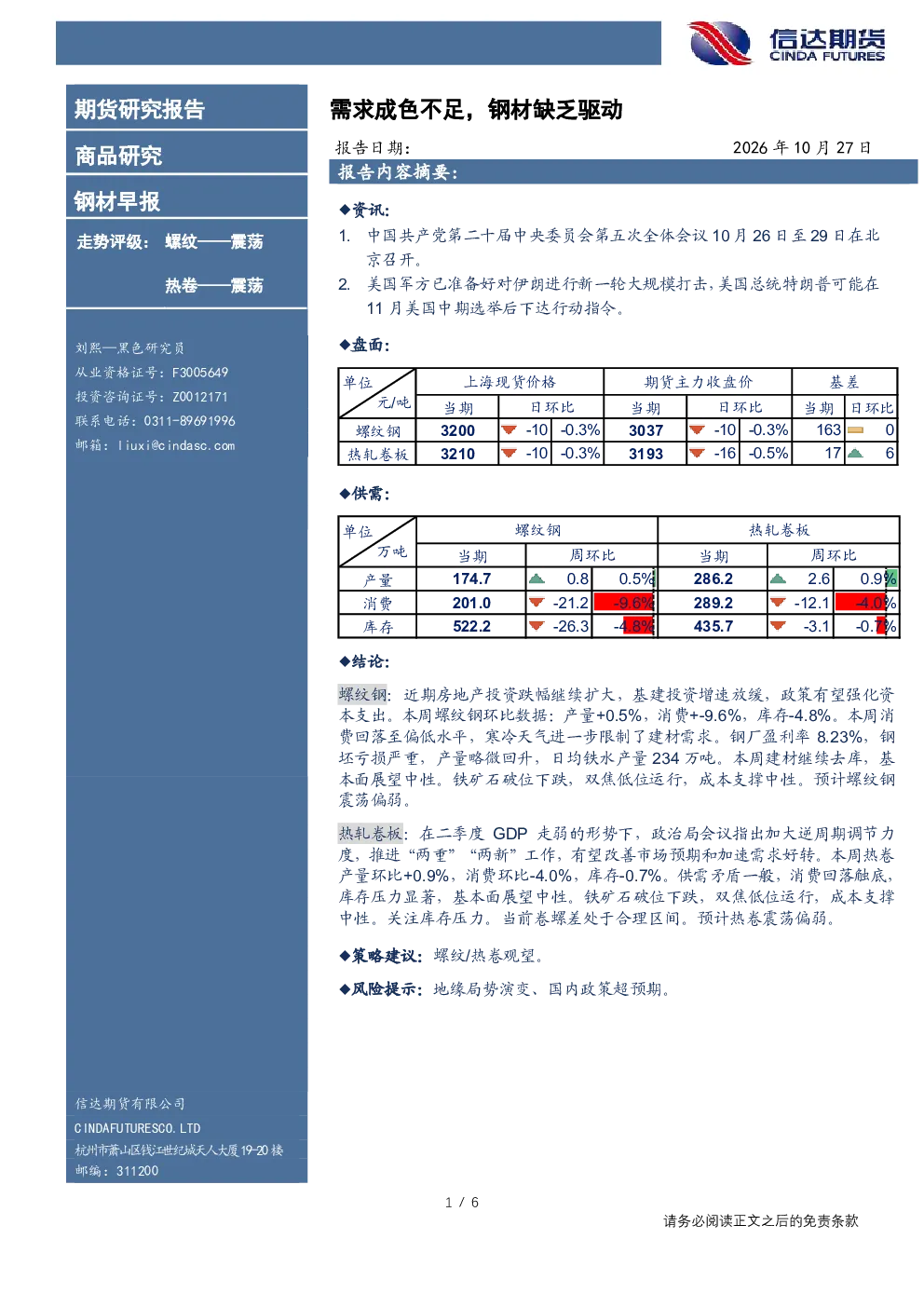 钢材早报：需求成色不足，钢材缺乏驱动