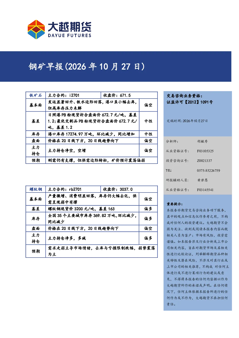 钢矿早报