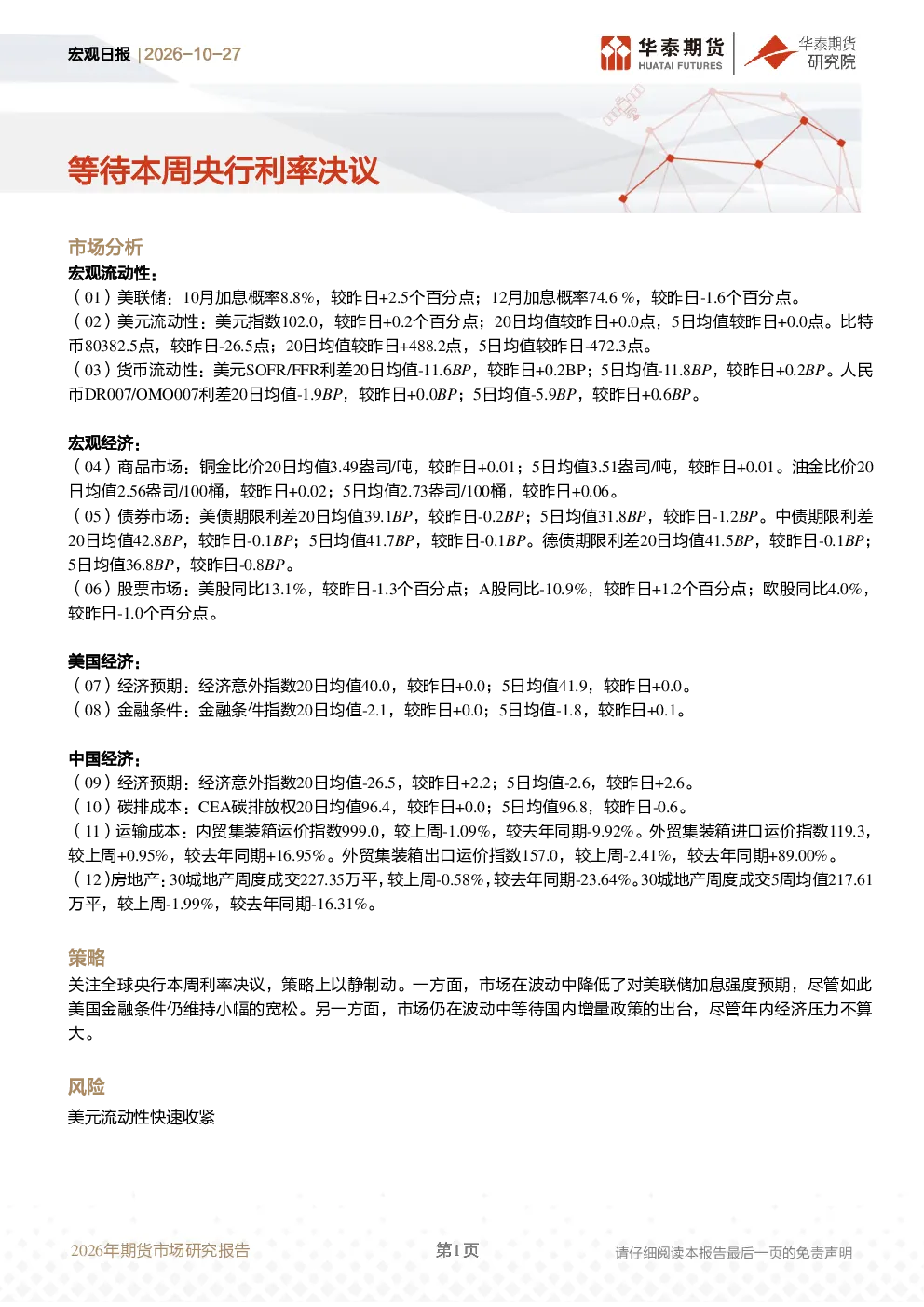 宏观日报：等待本周央行利率决议