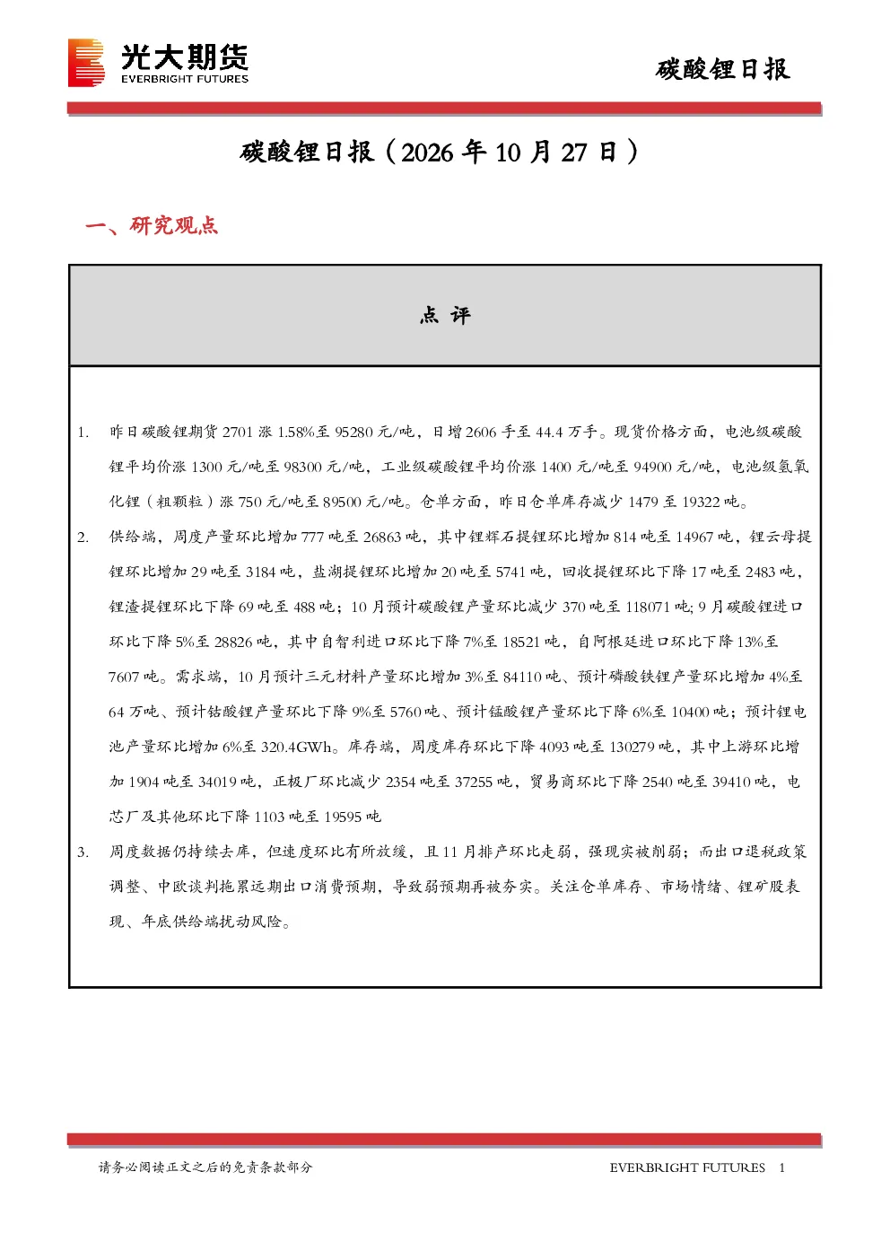 碳酸锂日报
