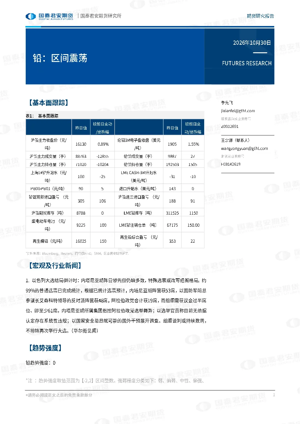 铅：区间震荡
