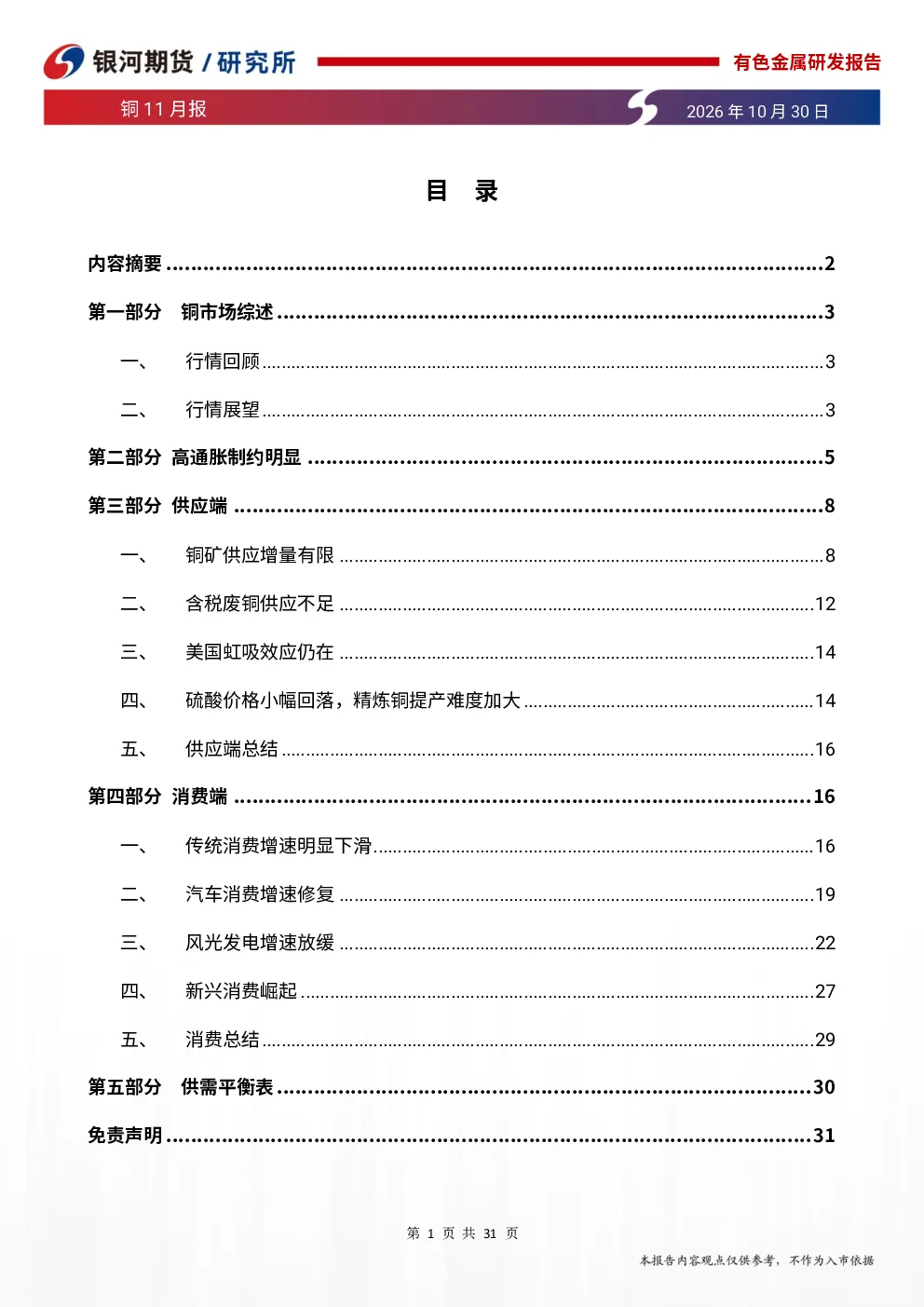 铜11月报：宏观与基本面背离，铜价宽幅震荡